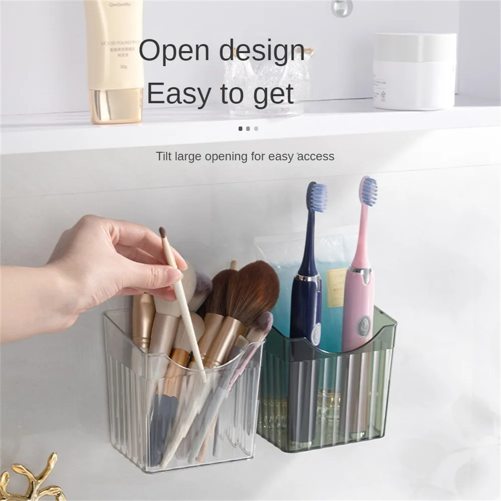 Organizing Basket Strong Stickiness Transparent And Visible Dark Green Pet Household Products Hanging Basket Selected Material