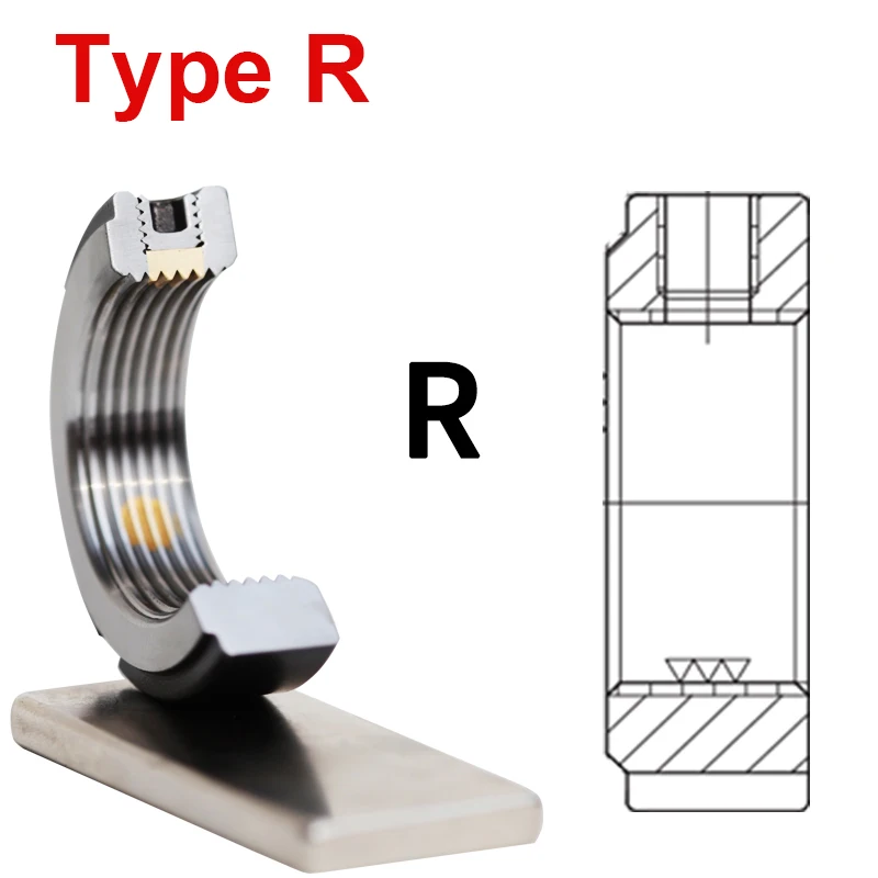 Precision R-type Radial Lock Nut Lock Nut CNC Machine Tool Screw Screw Bearing Anti-return Anti-loose Round Nut R-M6 M8 42CrMo