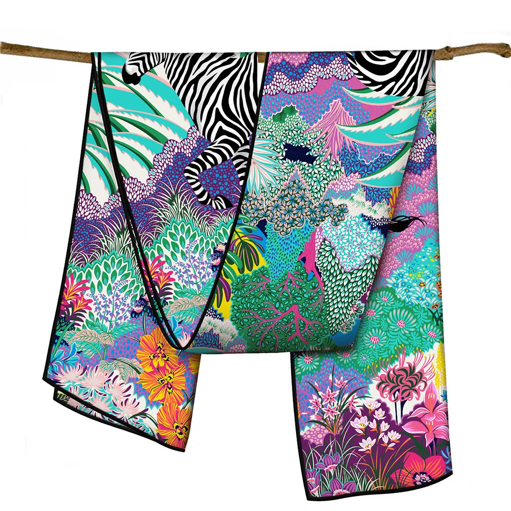 

Zebra Twill Scarf 150CM 40CM Long Shawls Woman Scarves for Neck Hair Accessories Bag Belt Decoration Christmas Gift