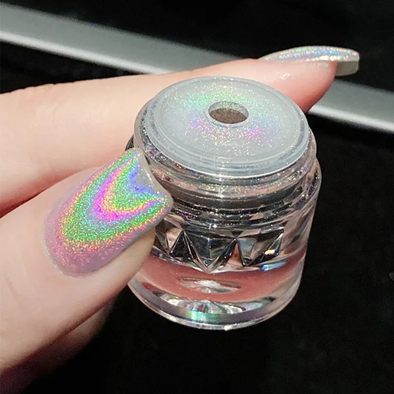 Metallic Mirror Chrome Nail Powder Colorful Laser Magic Powder UV Gel Nail Rubbing Glitter DIY Nail Decoration 0.4g
