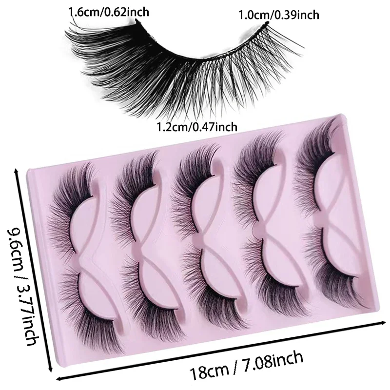 15 คู่/3 แพ็ค CAT EYE Lashes 18 มม.แมวตาธรรมชาติดูขนตาปลอม Wispy Fluffy Strip Lashes