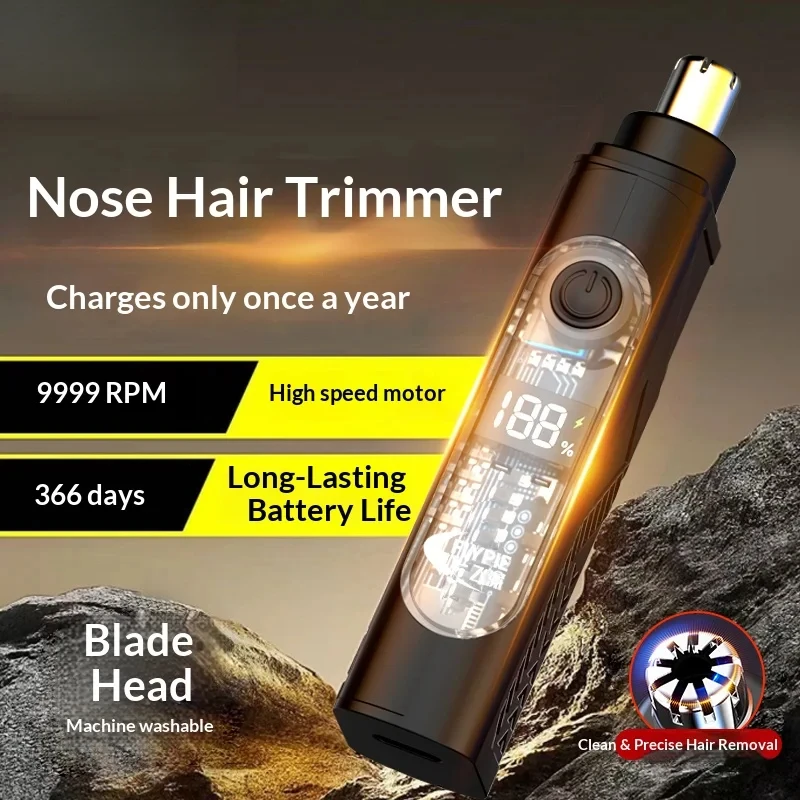Rechargeable Nasal Trimmer & Facial Shaver for Men – Portable Grooming Device for Nose & Face