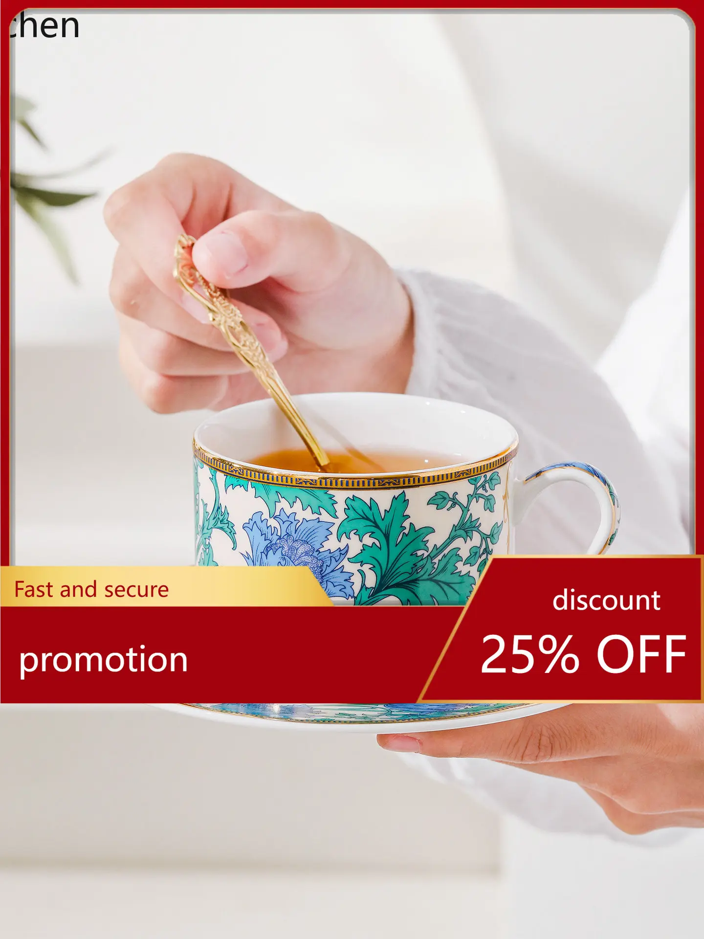 

YFY bone china coffee cup and saucer set - wedding favors, best friend birthday gifts, premium afternoon tea set gift box