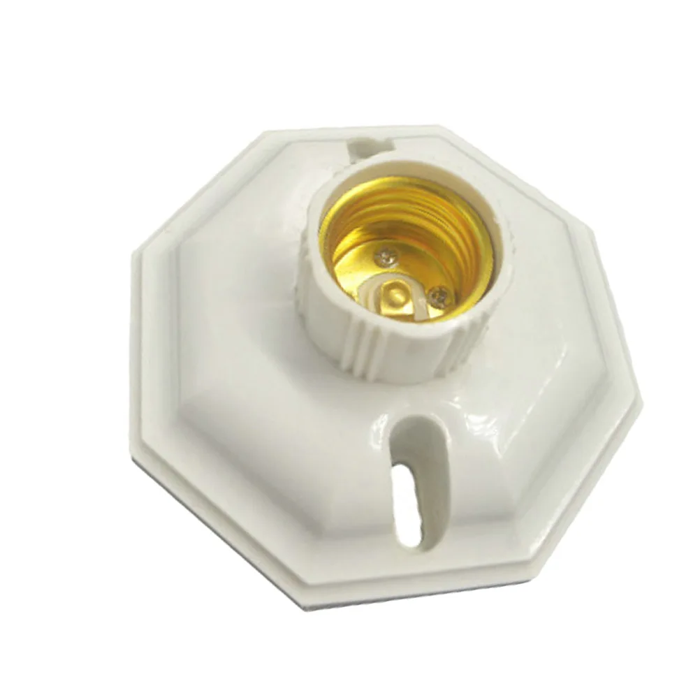 

E27 Screw Lamp Holder Lightweight Octagon Body Bottom Wear Resistant Easy Install Base Adapter Suitable Hallway Living Room