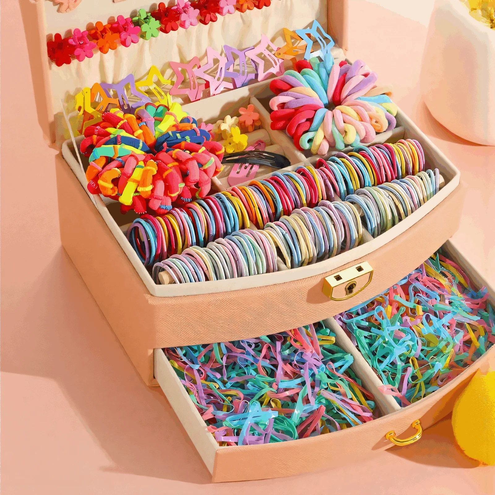 535PCS Minimalist Basic Hair Accessories Set, Includes Cute Elastic Headbands,Multi-Element Styling Kit For Daily Hairstyles.