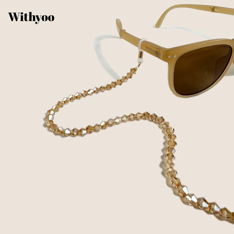 

Withyoo Unisex 6mm Beaded Crystal Sunglass Chain Korean Fashion Mask Lanyard Necklace Strap Rope New Design for 2025
