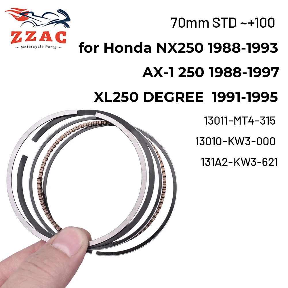 70 70.25 70.5 70.75 71 mm Piston Ring for Honda NX250 NX AX-1 250 A 15HP 1988-1993 XL250 DEGREE 1991-1995 13010-KW3-000