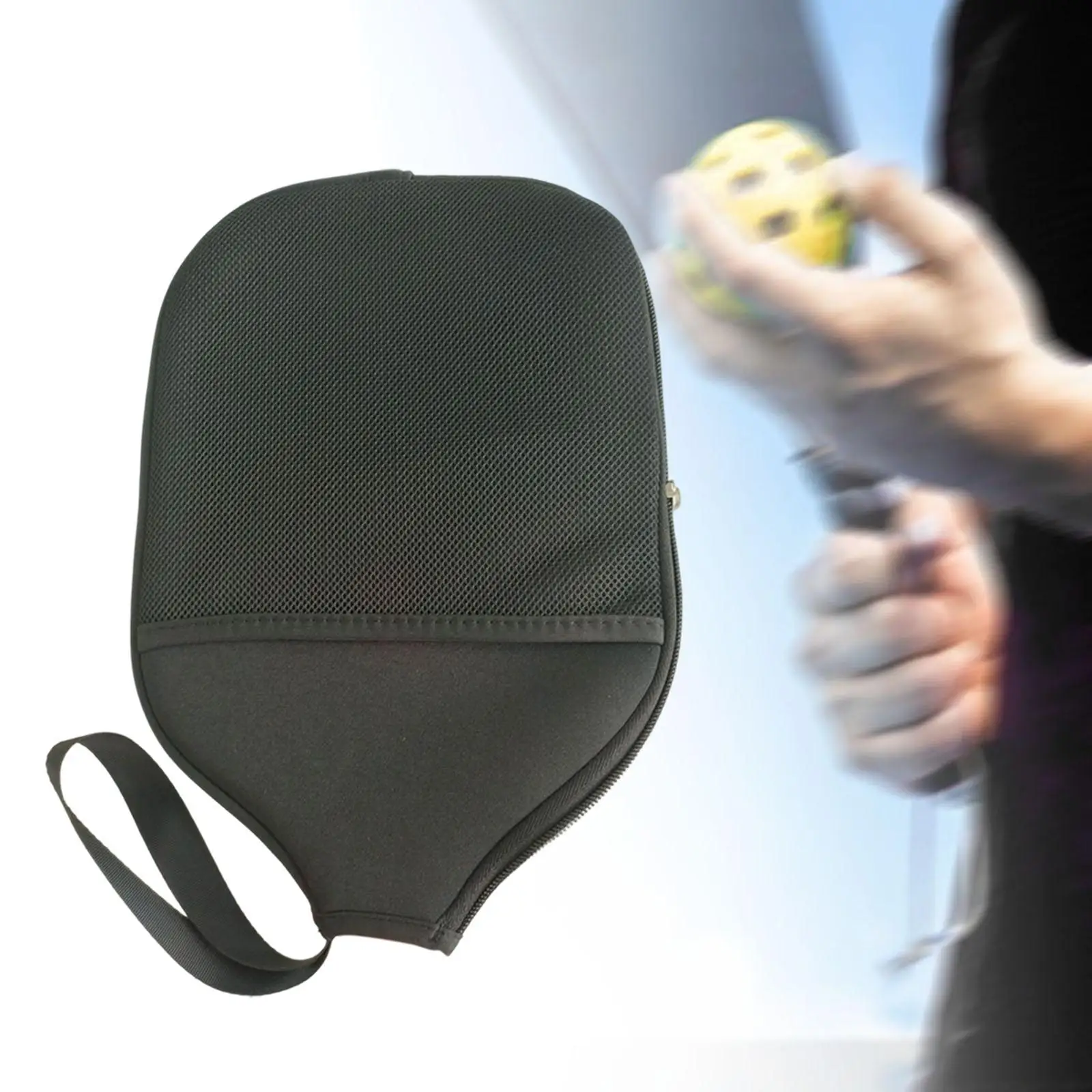 Wear Resistant Pickleball Paddle Cover Neoprene Storage Sleeve Zipper Closure for Court and Travel