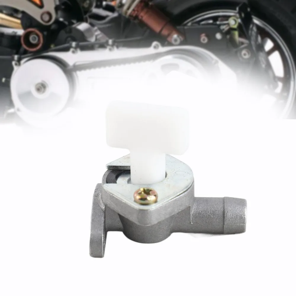 Aluminum Fuel on Off Switch Black White 47/49cc Motorcycle Fuel Valve Control Valve 2 Stroke Engine Carburetor Fuel Tap