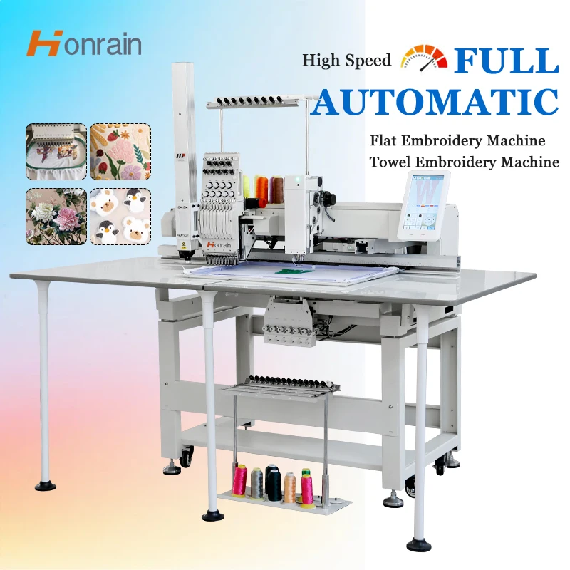 New Design High Speed Towel Embroidery Machine Automatic Computer Flat Digital Embroidery Machine with Laser Cutting Function
