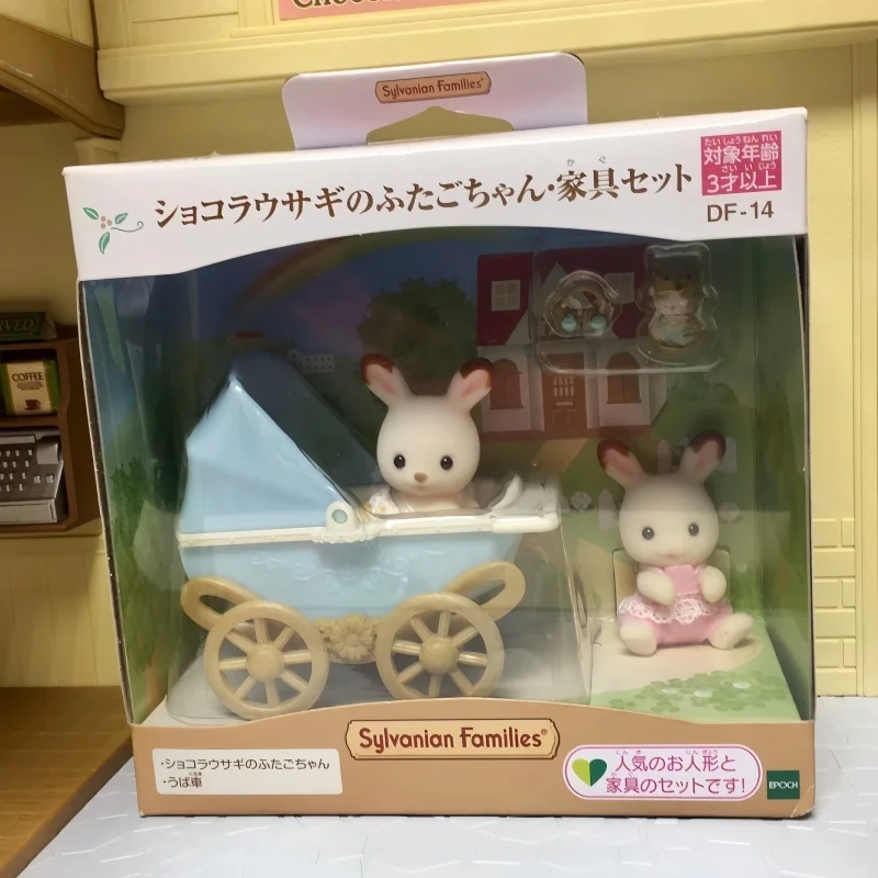 

Hot Sales New Sylvanian Families Anime Chocolate Rabbit Tuber Baby Cart Box Girl'S Play Toy Birthday Gift For Children