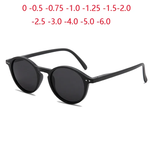 TR90-gafas de sol redondas para mujer, anteojos de sol con dioptrías, UV400, antideslumbrantes, graduadas, 0-0,5-0,75 To-4,0