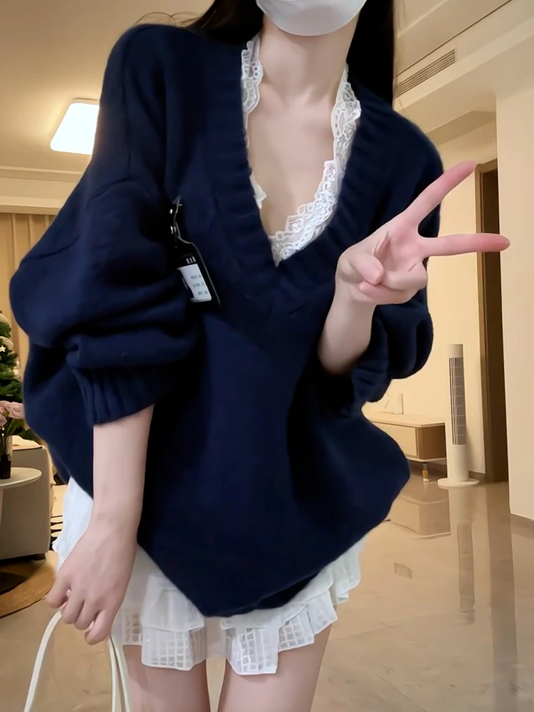 

Sweaters Jumpers Pullovers Womens For Women Fitting Triangle Geometry BF Y2K Business Meeting Professional Modern Simple Autumn