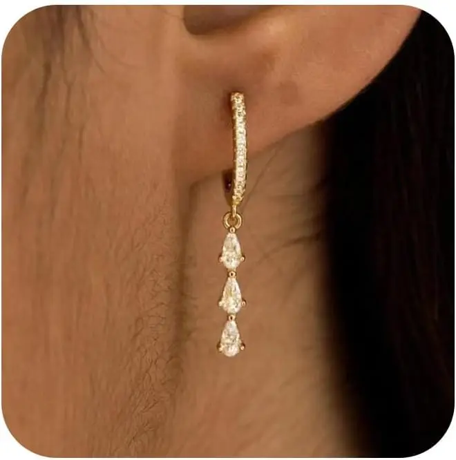 

Женские золотые серьги, изящные украшения для выпускного бала, модные гипоаллергенные серьги-подвески с покрытием из 14-каратного золота.