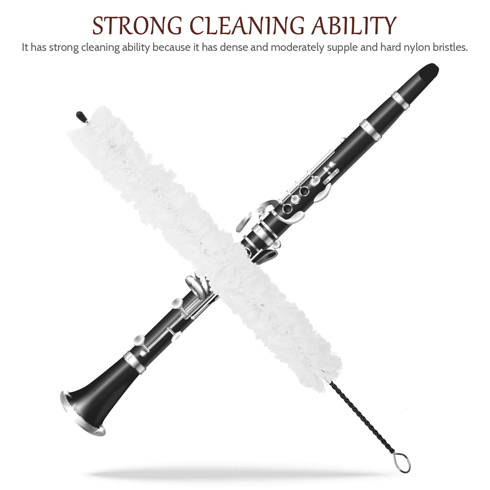 

Cleaning Brush Wind Flute Care Piccolo Cleaner Swab White Maintenance Kit Thread