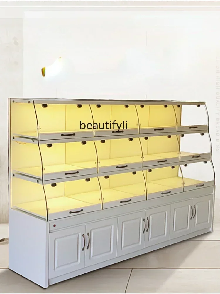 

Customized Bread Display Cabinets Glass Side Cabinet Commercial Island Cabinet Cake Shop Showcase