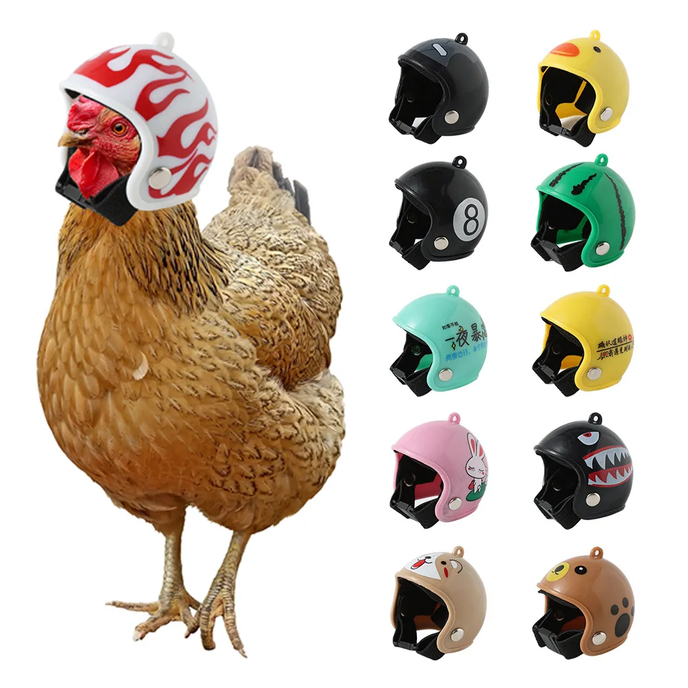 Huhn Hahn Henne Ente Helm Verstellbare Kappe Schutzkopf Set Vogel Schutzhelm Kopfbedeckung Kostüme Zubehör Bauernhof Heimtierbedarf