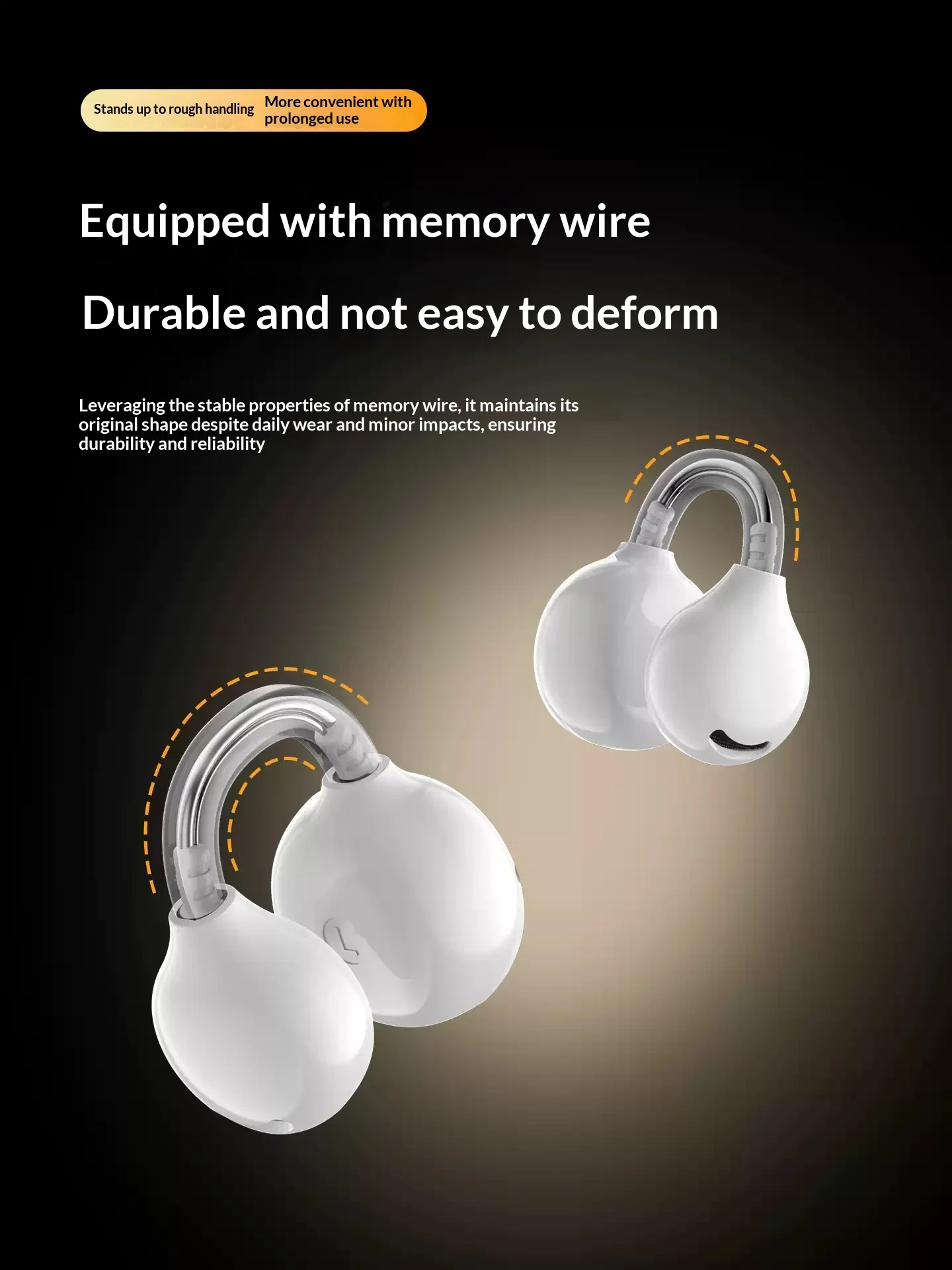Wedoking W-air Wireless Earbuds Clip-on Open-Ear Air Conduction Non-in-ear Fit Earphones Fast Pairing Bluetooth with 6.0 Chip