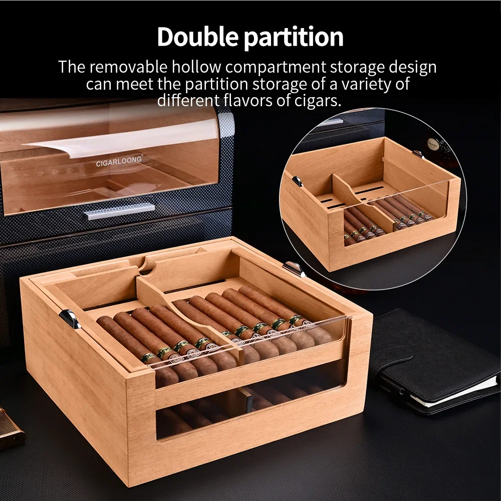 Spain Cedar Wood Humidor Cabinet Cigar Box Home Luxury Fit 220 Cigars Humidor Box Hygrometer Humidifer Cigar Humidor Accessories