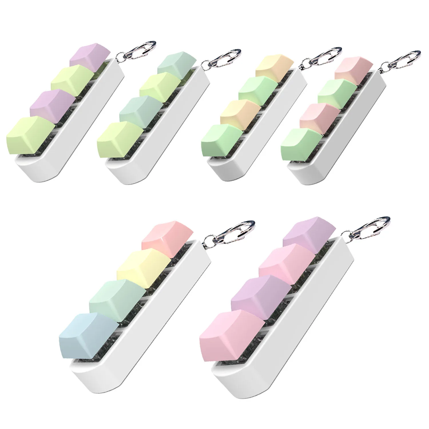 Keyboard Key Fidget Toy Colorful Keychain Keycap Stress Relief Toy For Children Adults Gifts Finger Button Anti-stress Toys