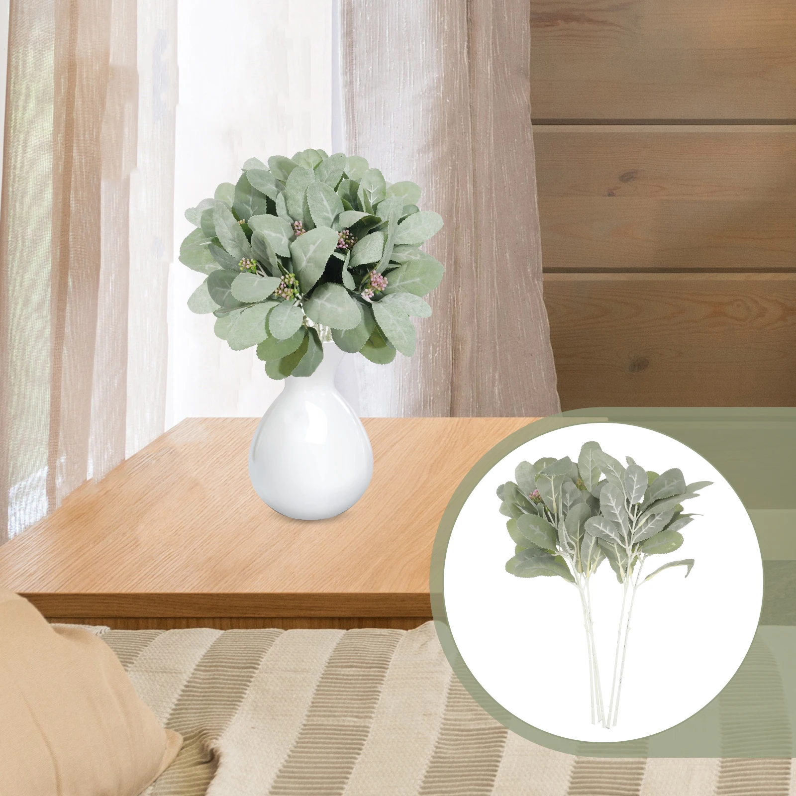 

Artificial Plants Simulation Decor Green Fake Leaves Plant Decor DIY Home Desk Lifelike Simulation Plant Window Stage