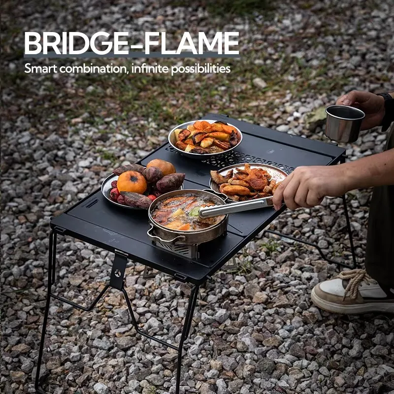 CK-3650-T38 CAMPINGMOON IGT Camping Chair and Table Set Outdoor FoldingCoffee Korean Bbq Grill Table Outdoor Foldable Camping