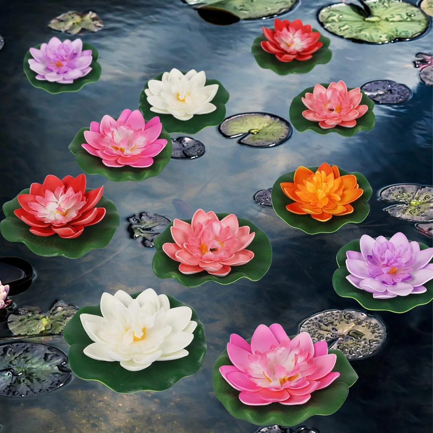 3/5Pcs Artificial Floating Foam Lotus Pond Decoration Water Lily Eternal Lotus Lotus Leaf Home Room Decoration Fish Pond Decor