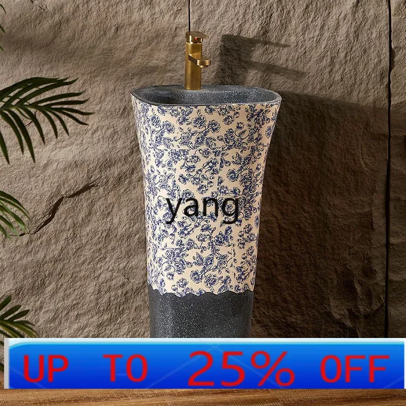 

LTT сине-белая колонна, умывальник для ванной комнаты, наружная встроенная раковина, напольный тип