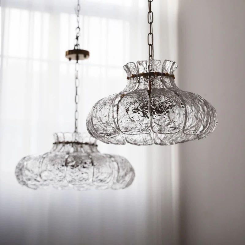 2026 Nordic Designer Lamp Ice-melting Retro Glass French Style Dining Room American-style Bedroom Home Decor Medieval Chandelier