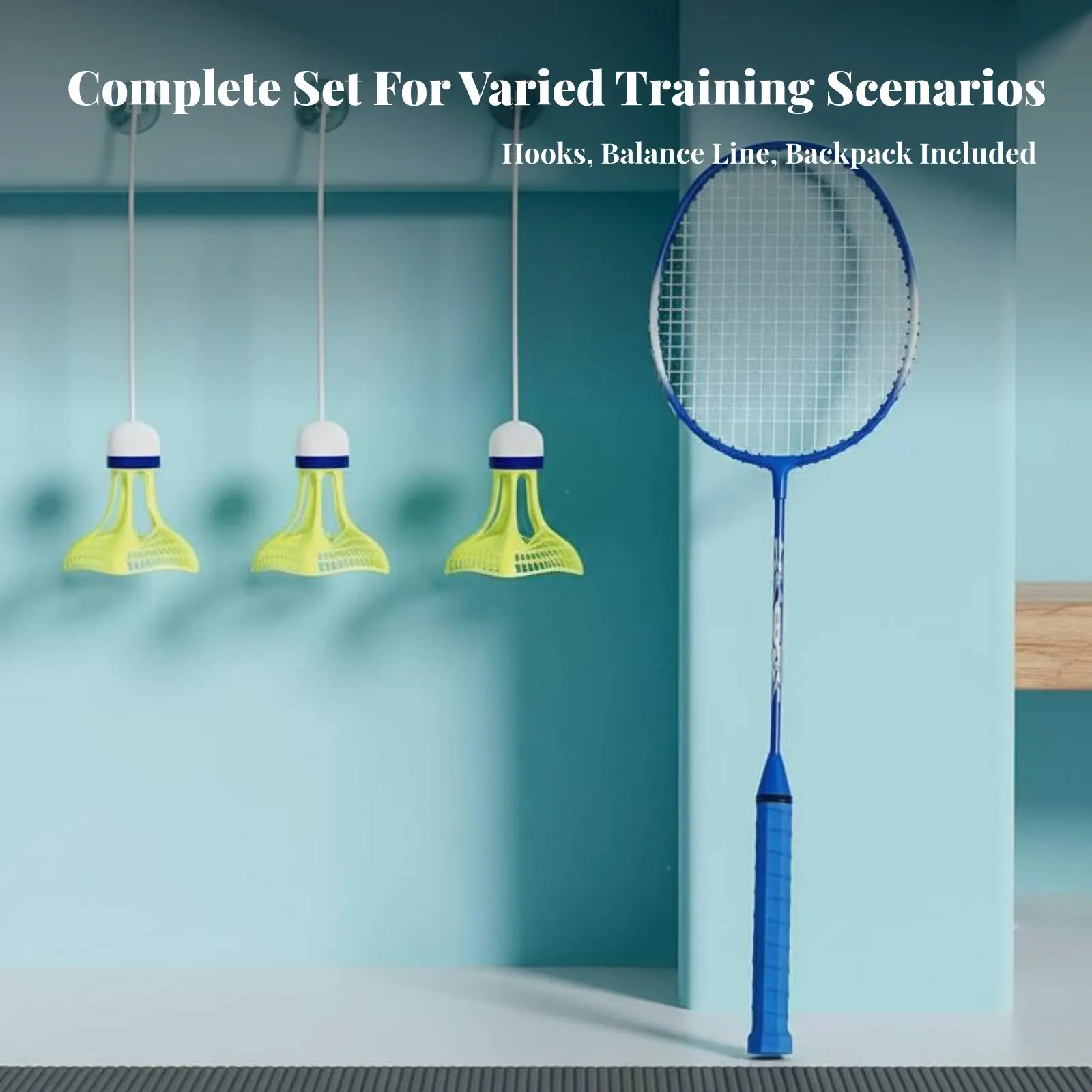 

Hanging Badminton Practice Device No-Tool Installation Individual-Play Badminton Device Sports Equipment Traceless Luminous