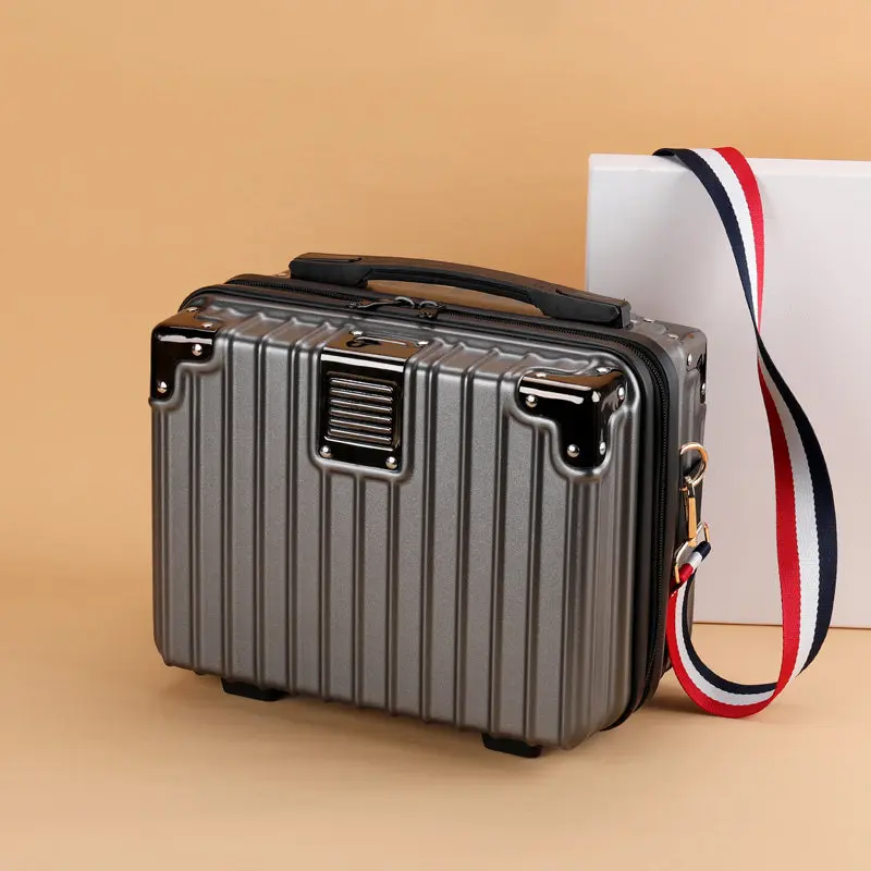 New Fashion Luggage Handheld Makeup Case 14 Inch Multi Functional Portable Small Box Shoulder Bag Female Trendy