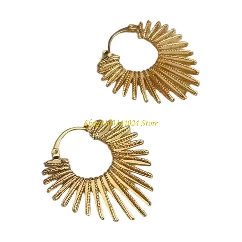 N5KE Pair of Heart Shaped Earrings Featuring Lines Crafted from Quality Alloy for Special Occasions