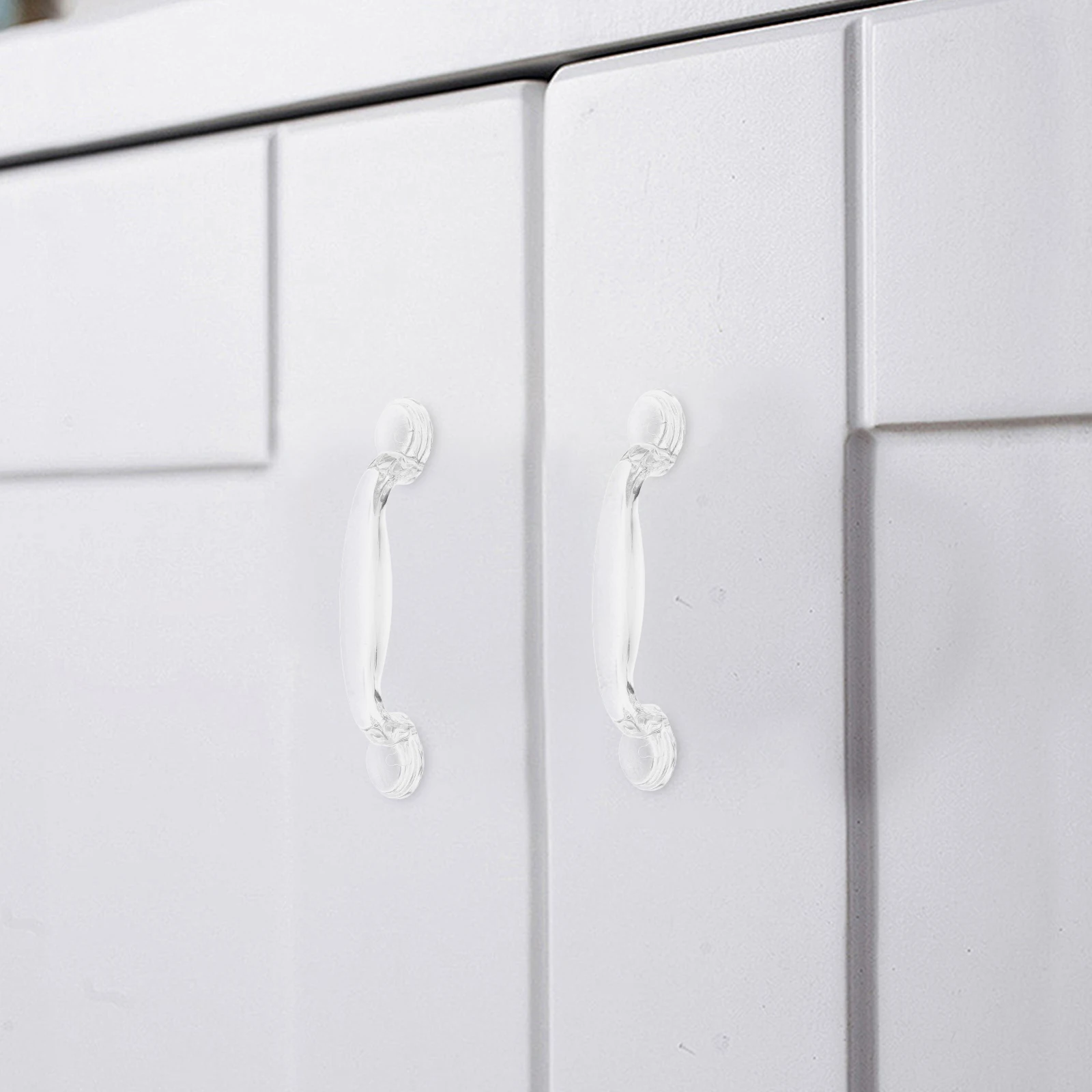 

6pcs Crystal Drawer Clear Cabinet Knobs Self-Adhesive Transparent Handles For Cupboard Doors Furniture Pulls Replacement