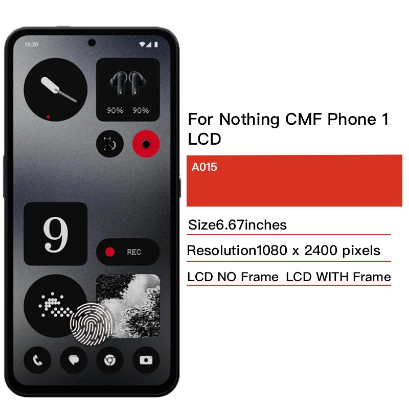 Ekran 6.67\" do telefonu Nothing CMF Phone 1, wyświetlacz LCD, digitizer dotykowy, moduł A015, części zamienne do naprawy. — zdjęcie produktu 2