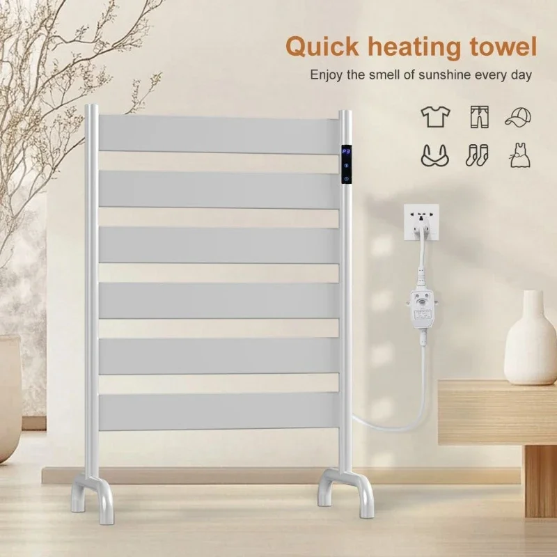 Electric Towel Rack Digital Display Towels Drying Racks Multifunctional Aluminum Alloy Towel Bars Home Bathroom Towels Shelf