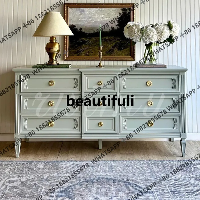 

French solid wood chest, bedroom locker, idyllic living room entrance wall locker