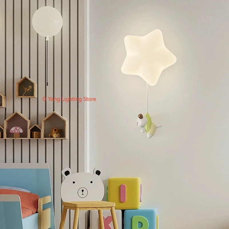Hot Selling Cartoon LED  Warm Boy and Girl Room Background Wall Lamp Children's Room Lamp Tricolor Light