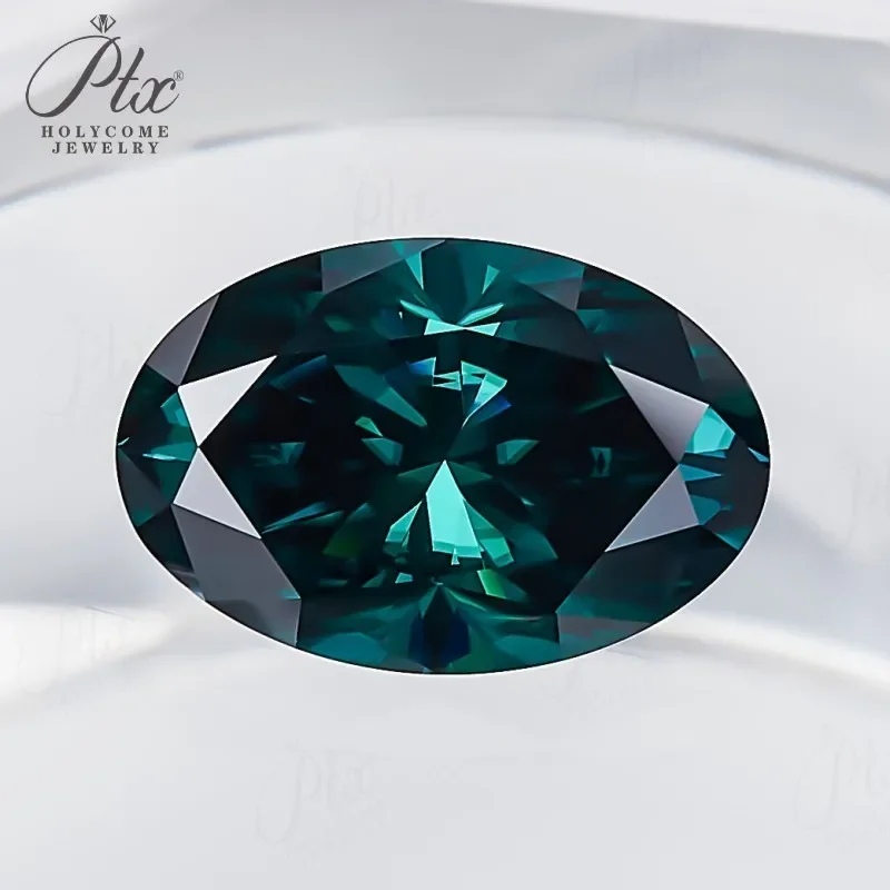 Moissanite Oval Shape Green Color 0.1-18CT Brilliant Cut VVS1 ​Factory Wholesale DIY Ring Necklace Earrings Main Materials Beads