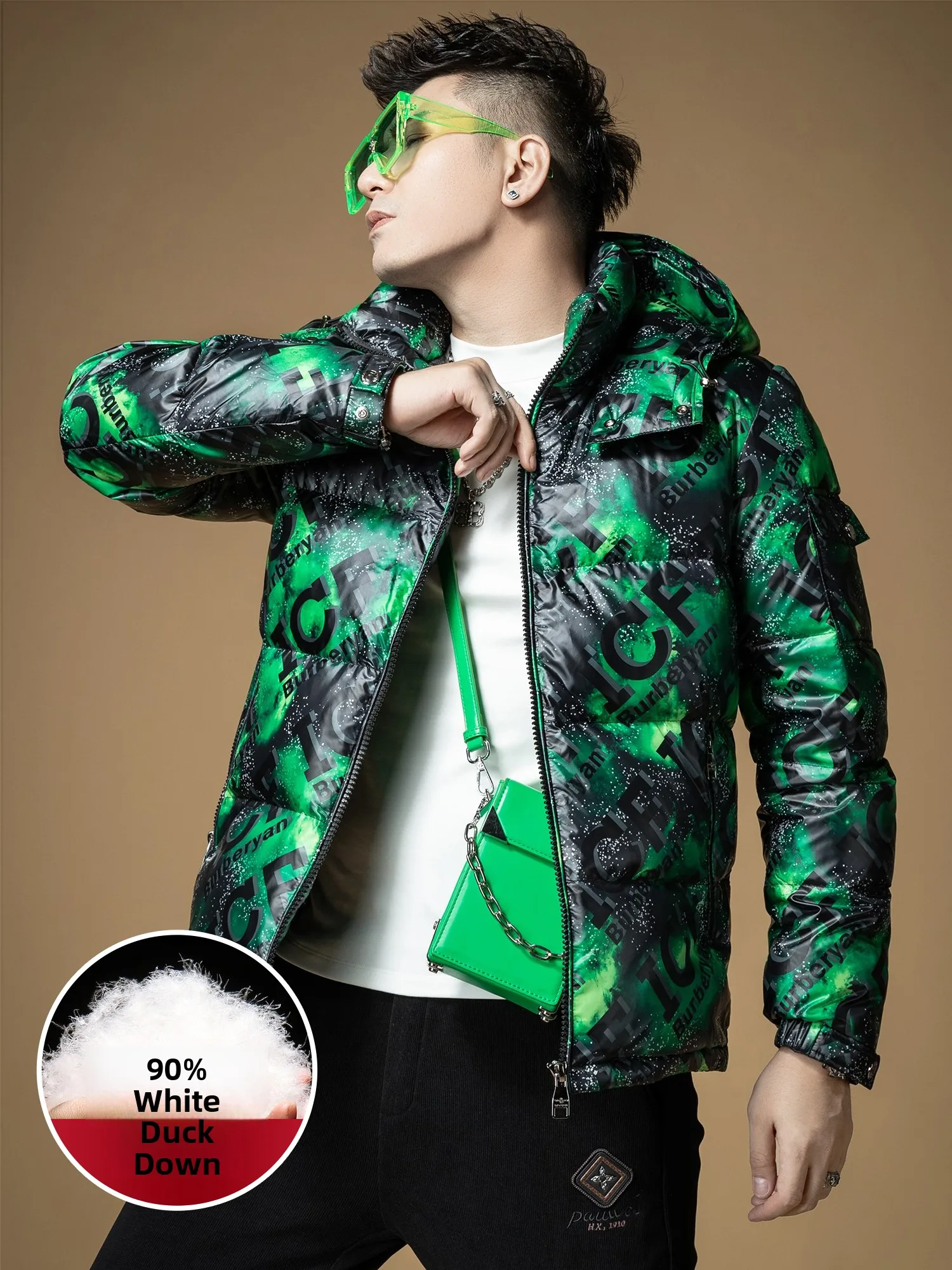 

Новая мужская зимняя куртка с капюшоном 2026 года: высококачественный пуховик из утиного пуха, толстый, теплый, объемный, молодежный, модный трендовый пуховик-пальто