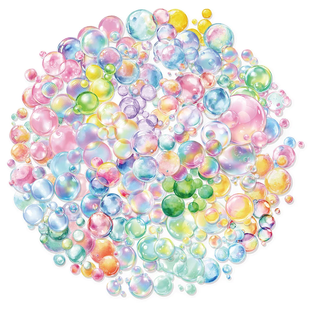 50PCS Colorful Bubble Colorful Graffiti Stickers, Phone Cases, Luggage, Skateboard Speakers, Water Cups, PET Transparent Sticker