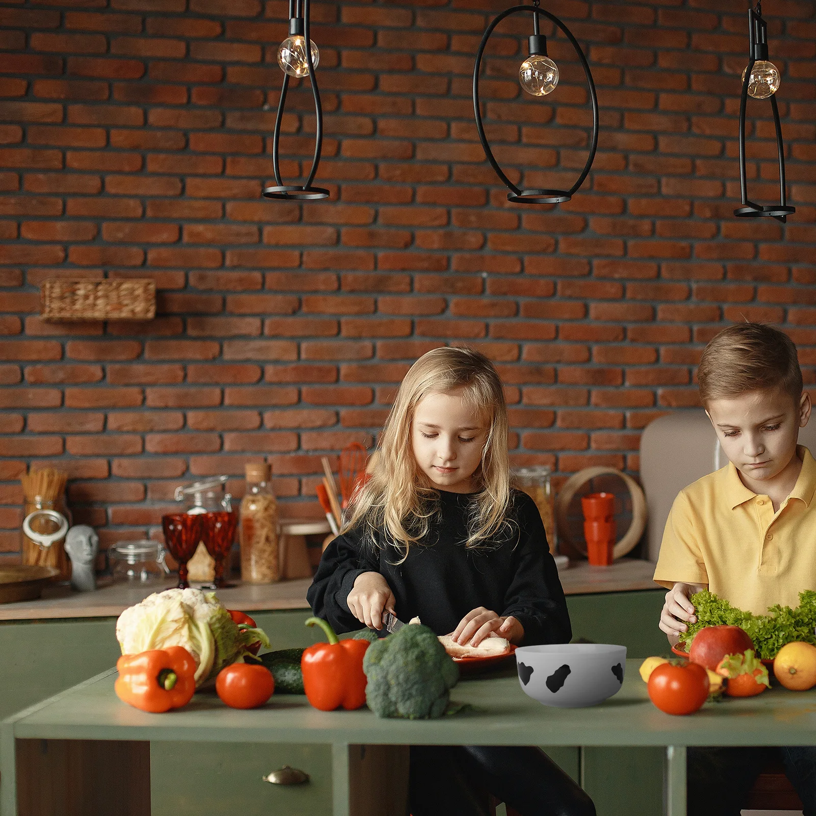 

1Pcs Ceramic Cow Print Bowl Home Salad Fruit Serving Snack Dish Breakfast Tableware Fruit Salad Bowl Home Tableware