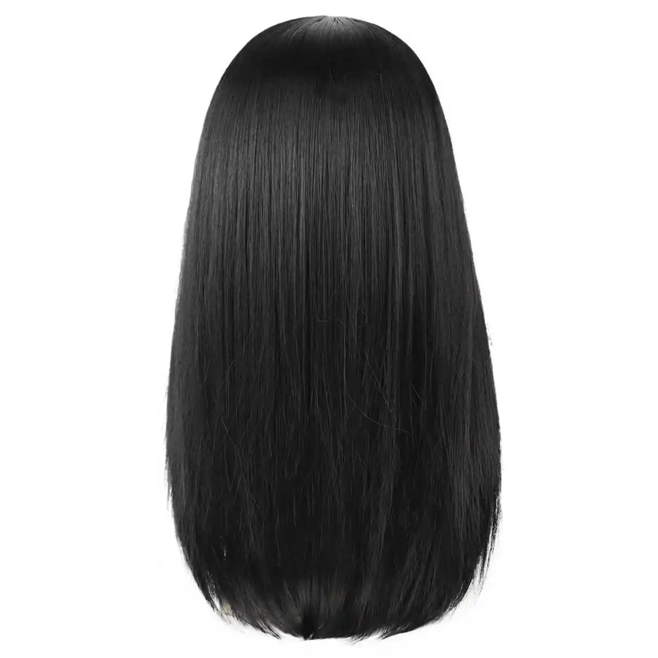 Synthetic Long Straight 80s Rocker Wig for Men Center Parting Natural Hair Cross Necklace and Glasses Halloween Costume