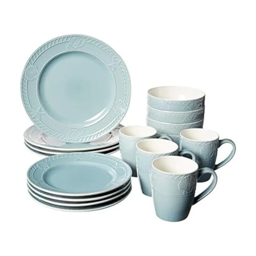 

Набор столовой посуды Antigua из 16 предметов, 4 синих