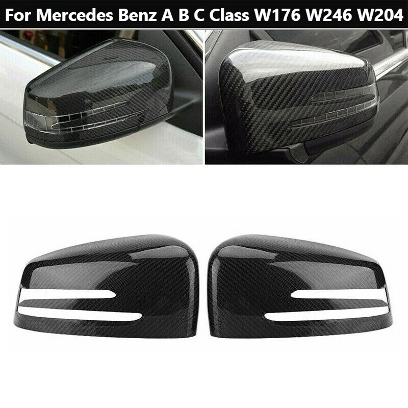

Car Door Side Mirror Shells Carbon Fiber Look Rearview Mirror Cap Exterior Parts For Mercedes Benz A B C Class W176 W246 W204