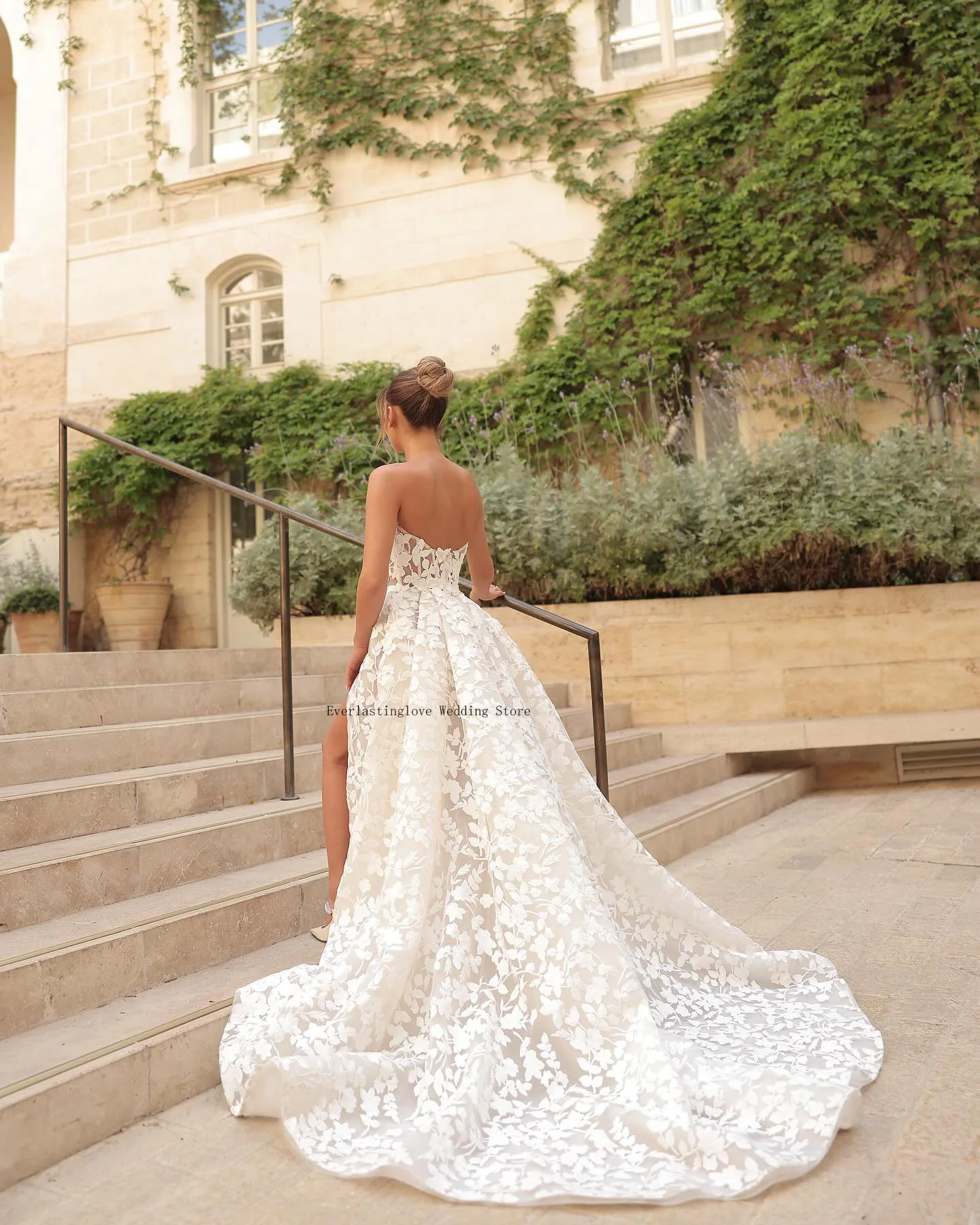 독특한 Sweethart 전체 레이스 신부 성장 라인 웨딩 드레스 사이드 슬릿 맞춤 제작 2026 Rode De Morrie