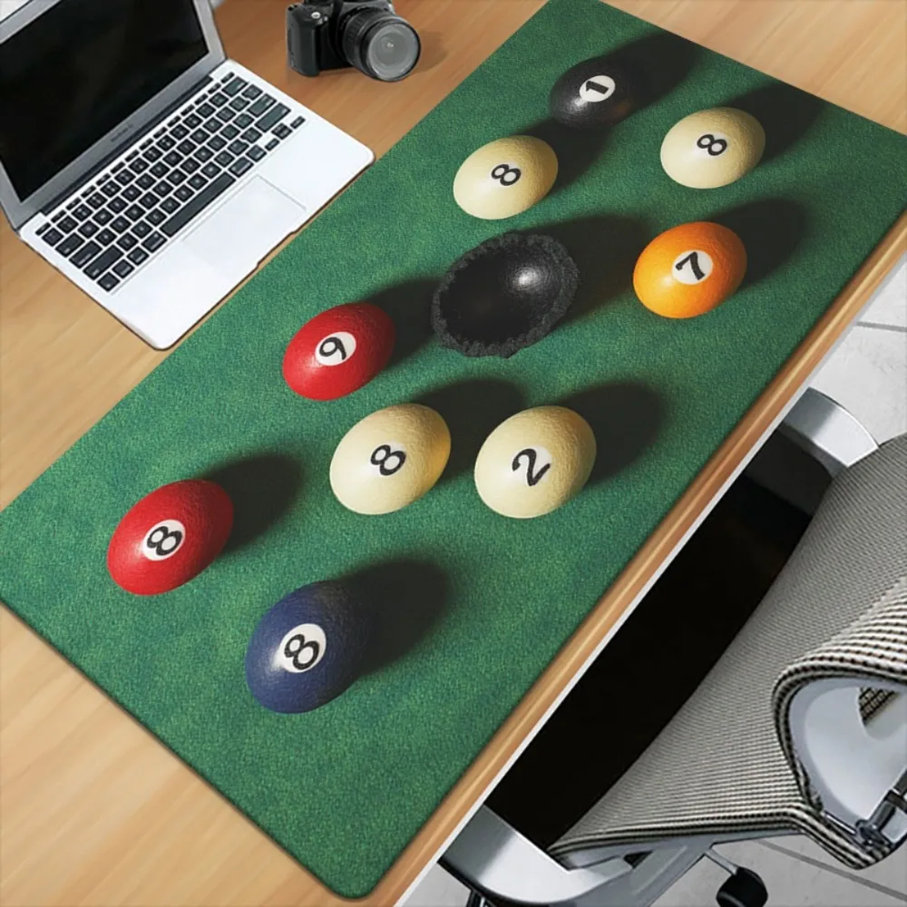 

Коврик для мыши XXL с графическим изображением бильярдных шаров, резиновый, удлиненный, для дома и офиса