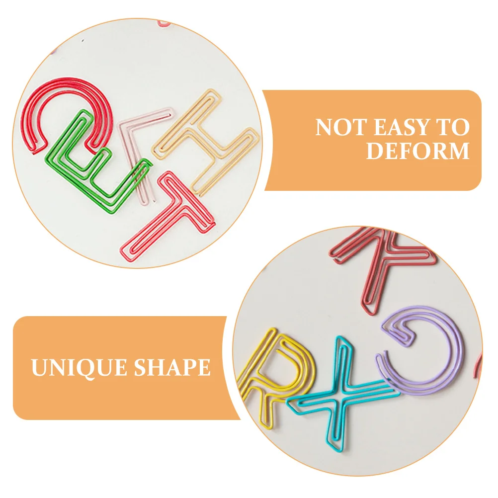 26 قطعة من مشابك الورق الملونة على شكل أبجدي، إشارات مرجعية فريدة من نوعها للوازم المدرسية المكتبية وحاملي مذكرة مزخرفة