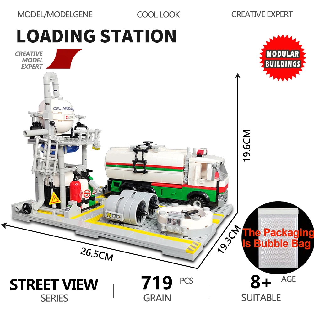 Chemical Plant Laboratory Loading Station Model Building Blocks Transport Desktop Decoration Assembly Bricks Toys For Kids Gifts