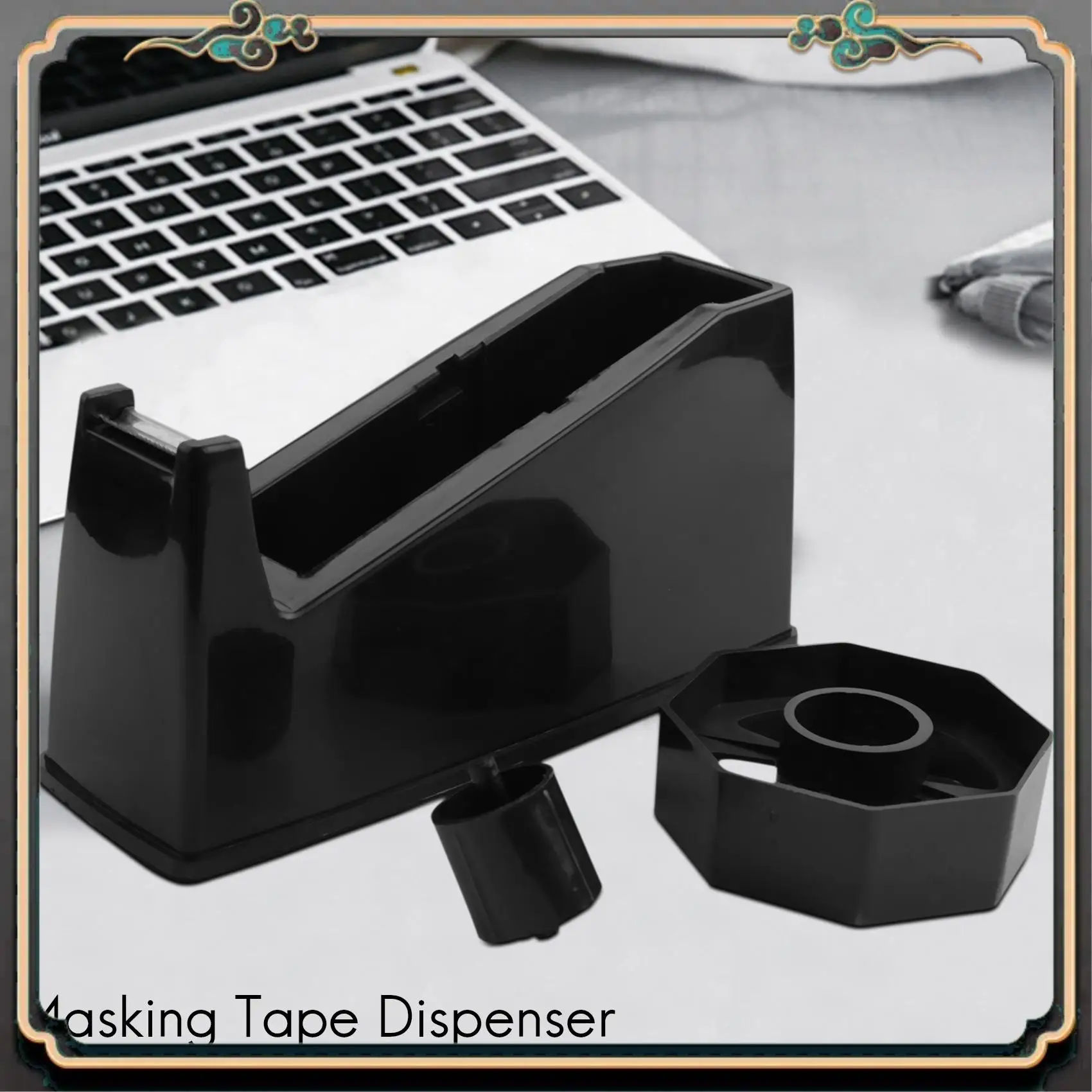 Диспенсер для термоленты ASMA, Диспенсер для малярной ленты, Держатель подходит для сердечника 1 и 3 дюйма, 6,8 х 2,2 х 3,4 дюйма, Настольный диспенсер для ленты