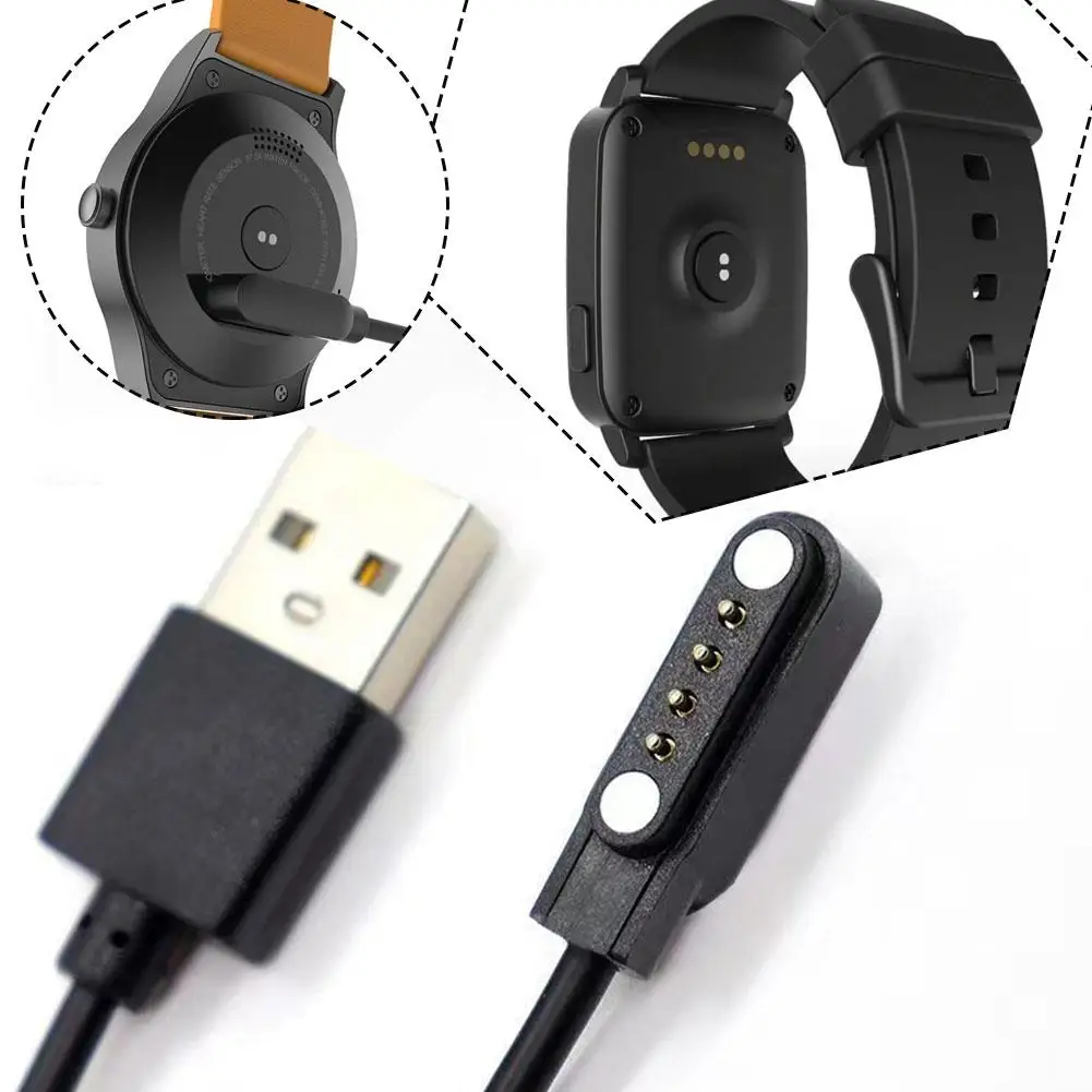 New Smart Watch Charging Cable 4 Pin Magnetic Charger Pin Smart Cable Charging Watch Sports EW 7.62 Pitch N Universal Brace H9Q7